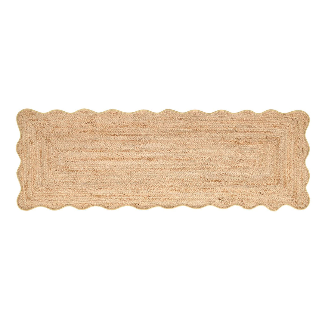 Origins Jute Scalloped Edge Rug with Yellow Wool Border - beUNIQ - contemporary rug - 67x200 - Created by Product Upload