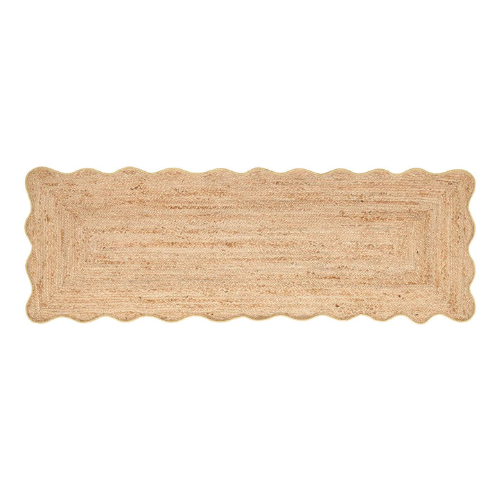 Origins Jute Scalloped Edge Rug with Yellow Wool Border - beUNIQ - contemporary rug - 67x200 - Created by Product Upload