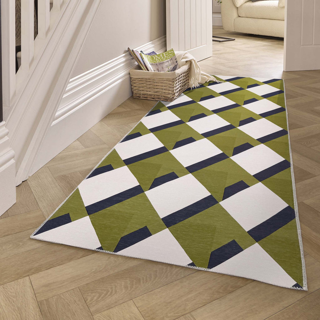 Origins Kyoto Washable Geometric Area Rug Non - Slip Chenille - beUNIQ - Created by Product Upload - 67x200 - geometric rug