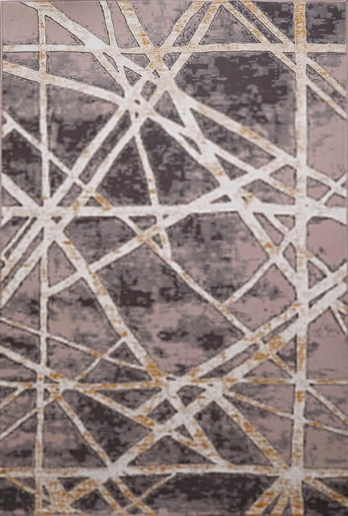 Grey Yellow Painterly Abstract Stain Resistant Area Rug
