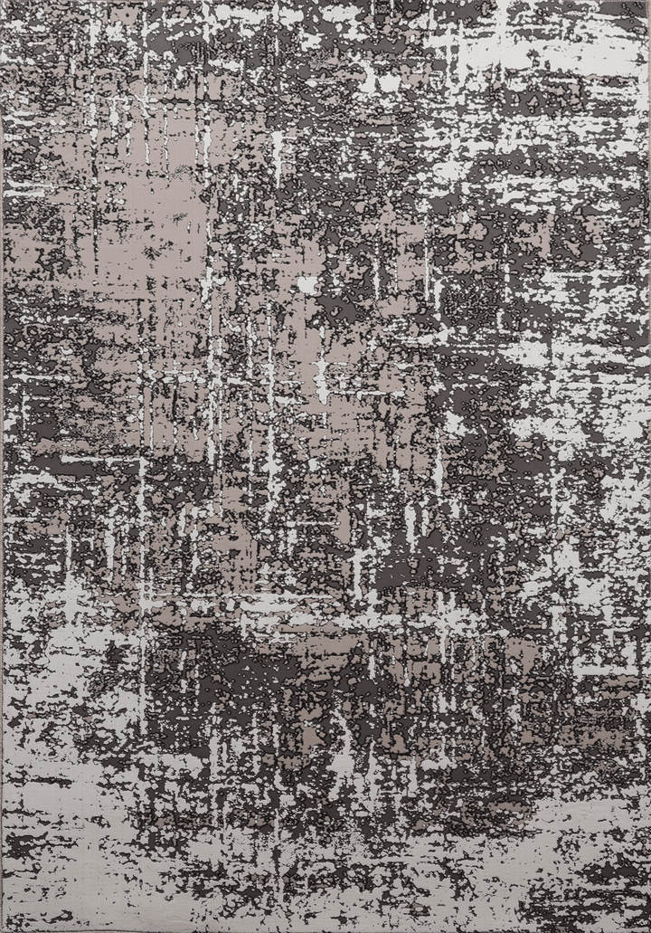 Tonal Grey Modern Abstract Low Pile Polypropylene Rug