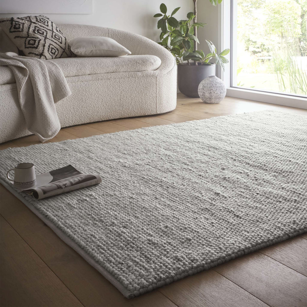 Origins La Playa Silver Hand - Woven Wool and Polyester Rug - beUNIQ - coastal style rug - 120cm x 170cm - Created by Product Upload