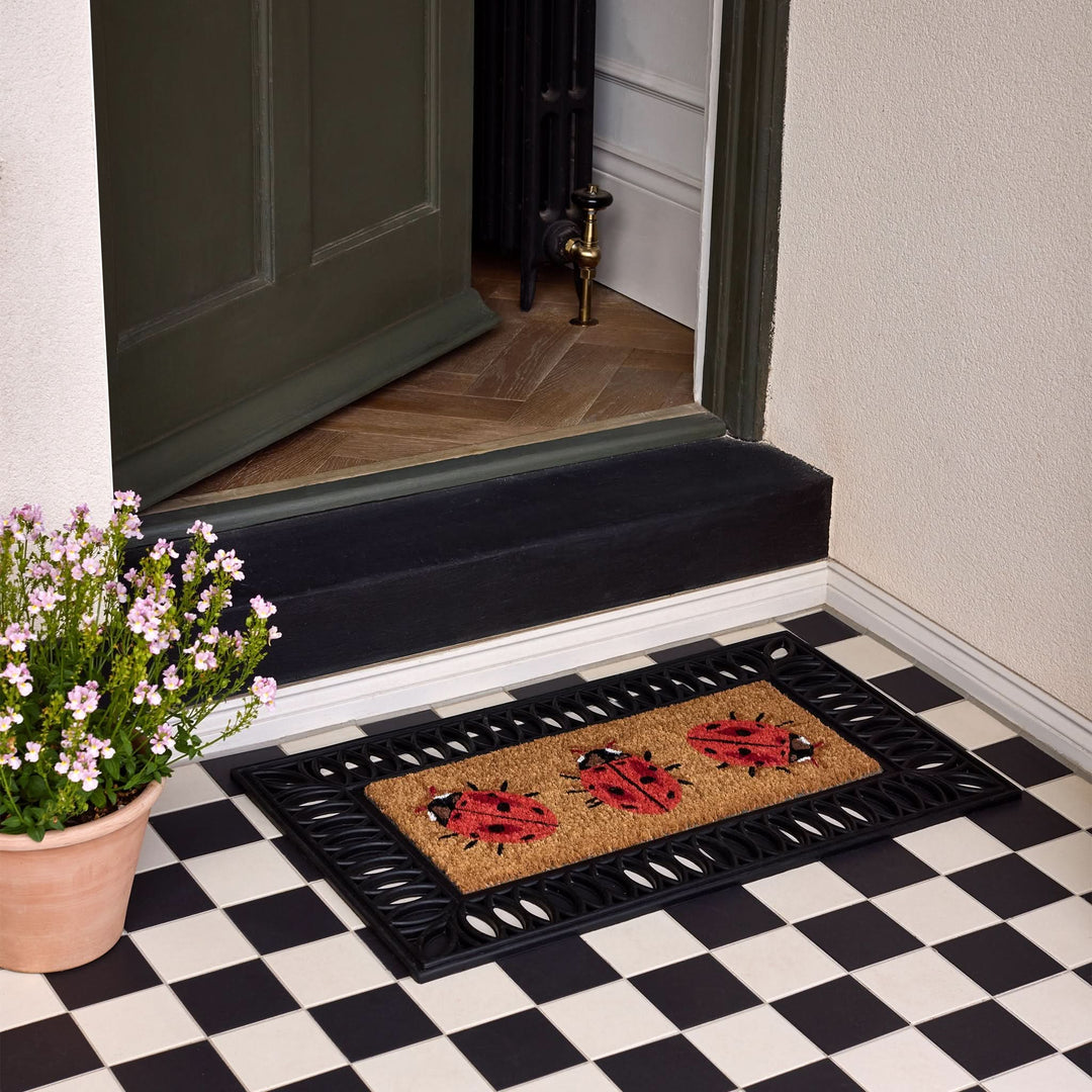 Phoenox Textiles Coir Insert Door Mat Lady Birds Design 23x53cm - beUNIQ - coir door mat - Created by Product Upload