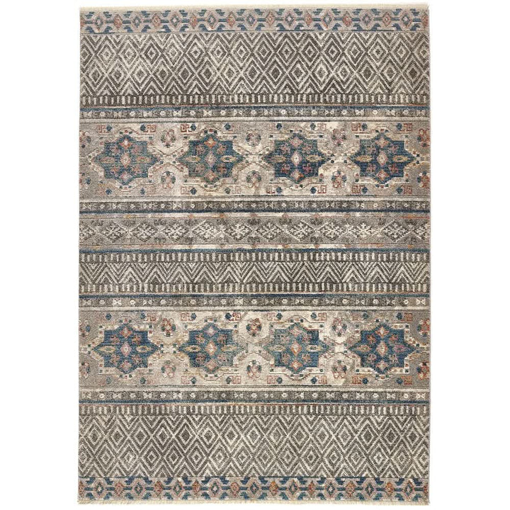 Origins Mandala Stripe Grey Patterned Versatile Soft Stain Resistant Rug - beUNIQ - Created by Product Upload - 80x150 - Grey Patterned Rug