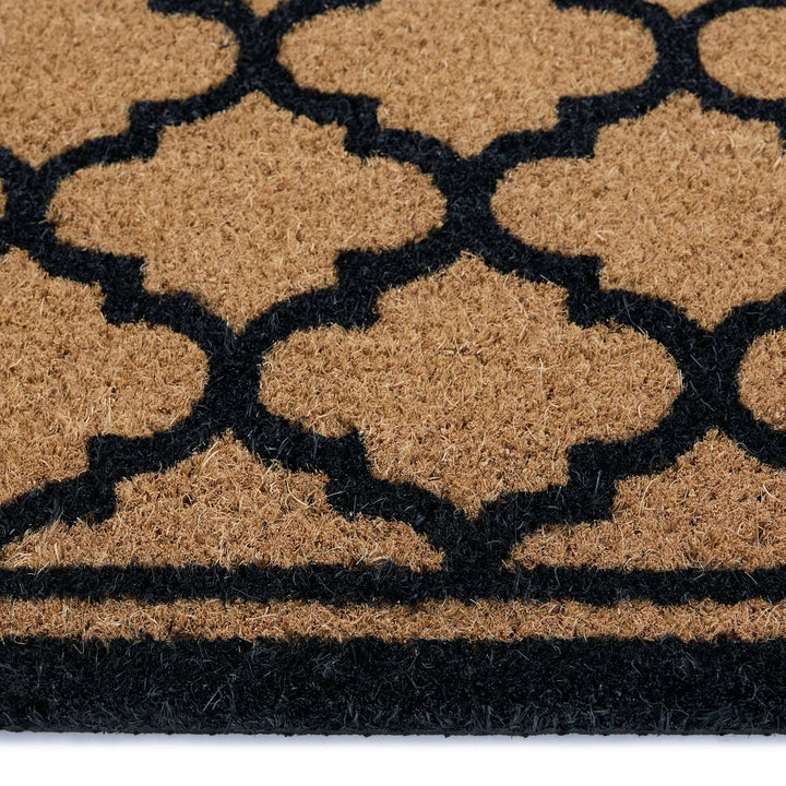 My Mat Moroccan Tile Printed Coir Doormat 45x75cm Black - beUNIQ - coir doormat - Created by Product Upload