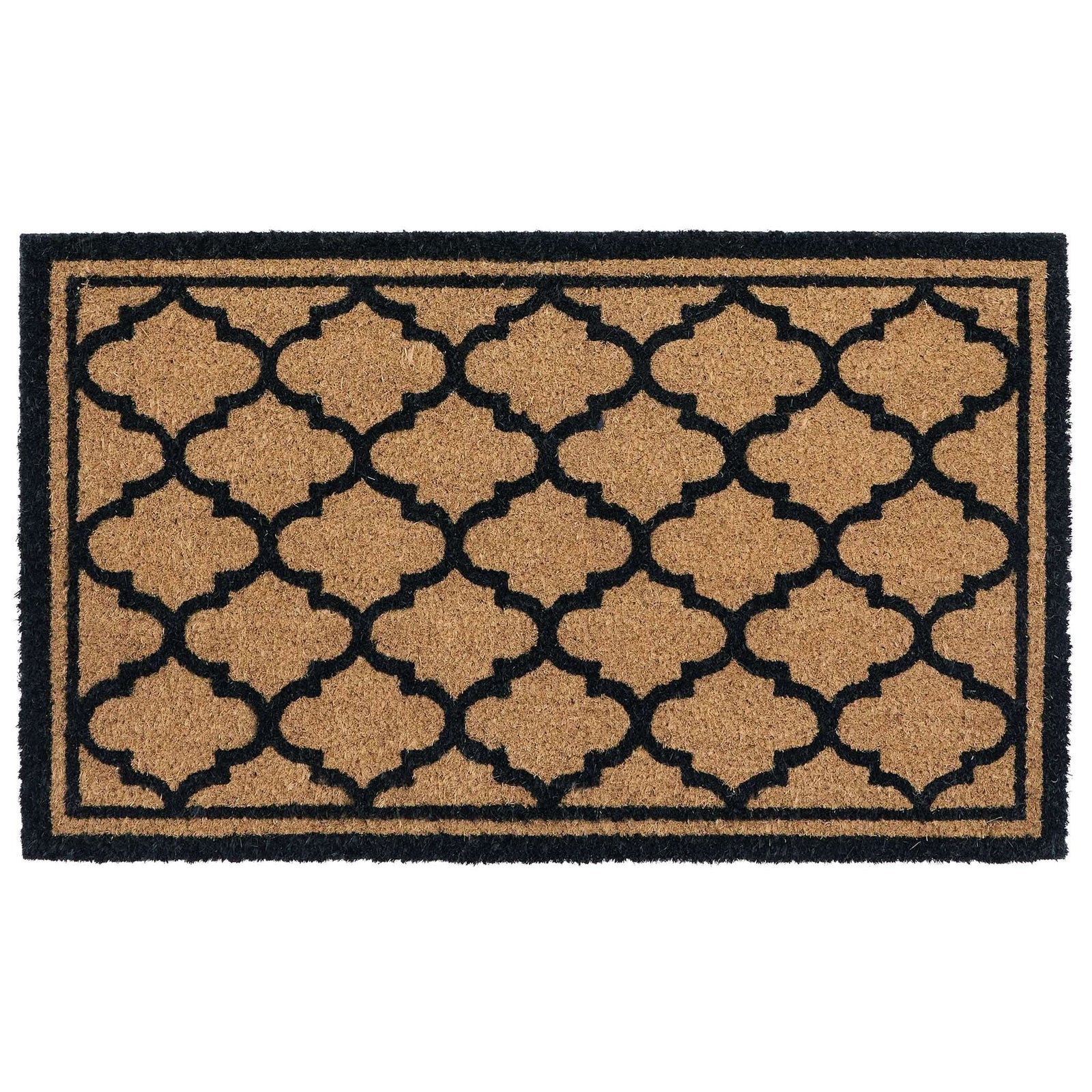 My Mat Moroccan Tile Printed Coir Doormat 45x75cm Black - beUNIQ - coir doormat - Created by Product Upload
