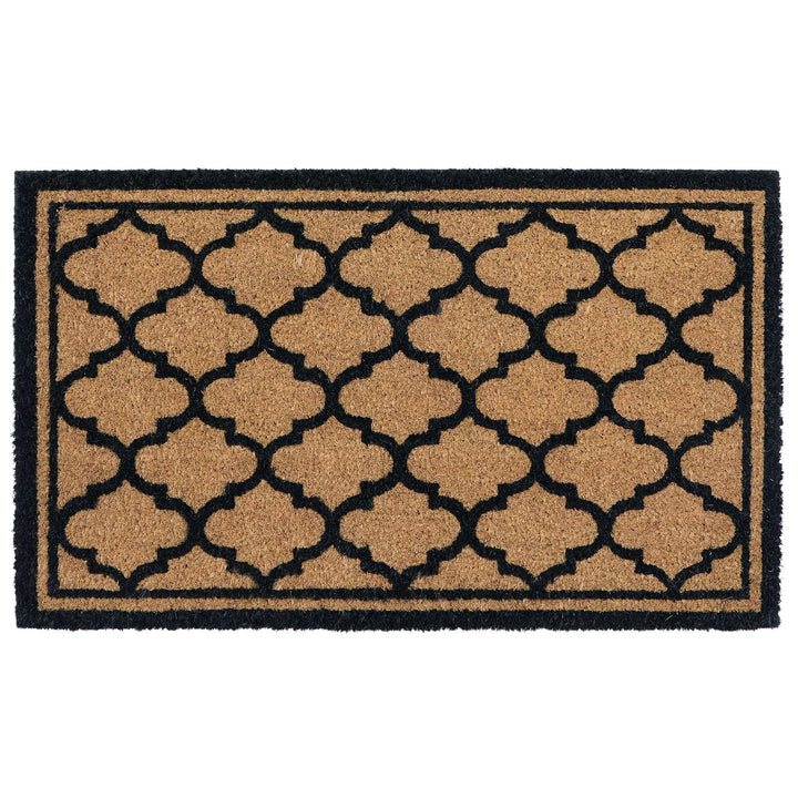 My Mat Moroccan Tile Printed Coir Doormat 45x75cm Black - beUNIQ - coir doormat - Created by Product Upload