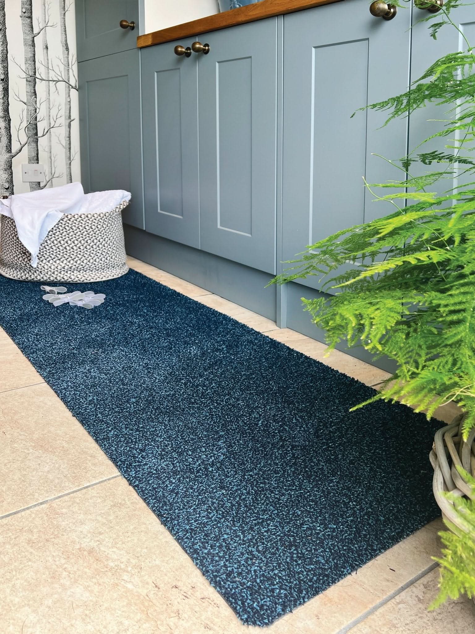 My Mat Cotton Indigo Washable Indoor Floor Mat Navy Blue - beUNIQ - Cotton Indigo Mat - 80x95 - Created by Product Upload