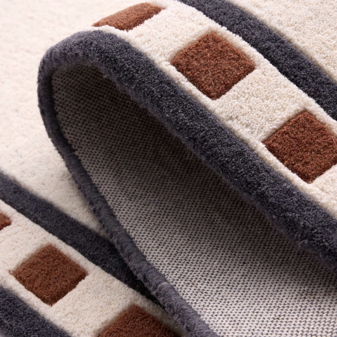 Origins Borderline Wool Rug Geometric Border Cream Scalloped Edge - beUNIQ - cream area rug - 80x150 - Created by Product Upload