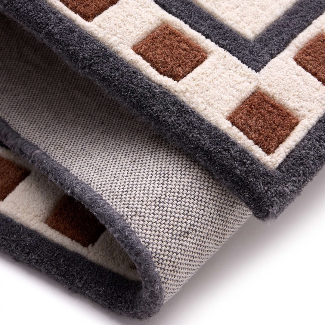 Origins Borderline Wool Rug Geometric Border Cream Scalloped Edge - beUNIQ - cream area rug - 80x150 - Created by Product Upload