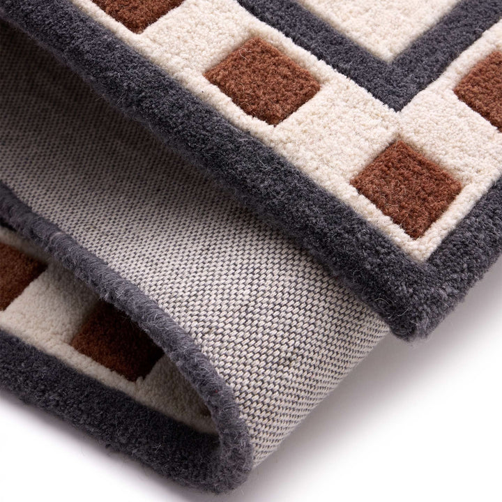 Origins Borderline Wool Rug Geometric Border Cream Scalloped Edge - beUNIQ - cream area rug - 80x150 - Created by Product Upload