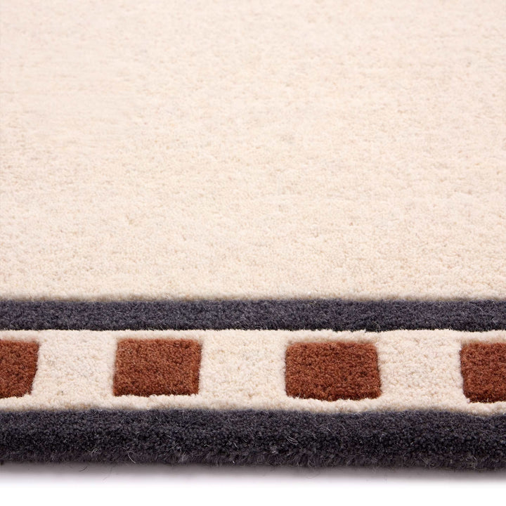 Origins Borderline Wool Rug Geometric Border Cream Scalloped Edge - beUNIQ - cream area rug - 80x150 - Created by Product Upload