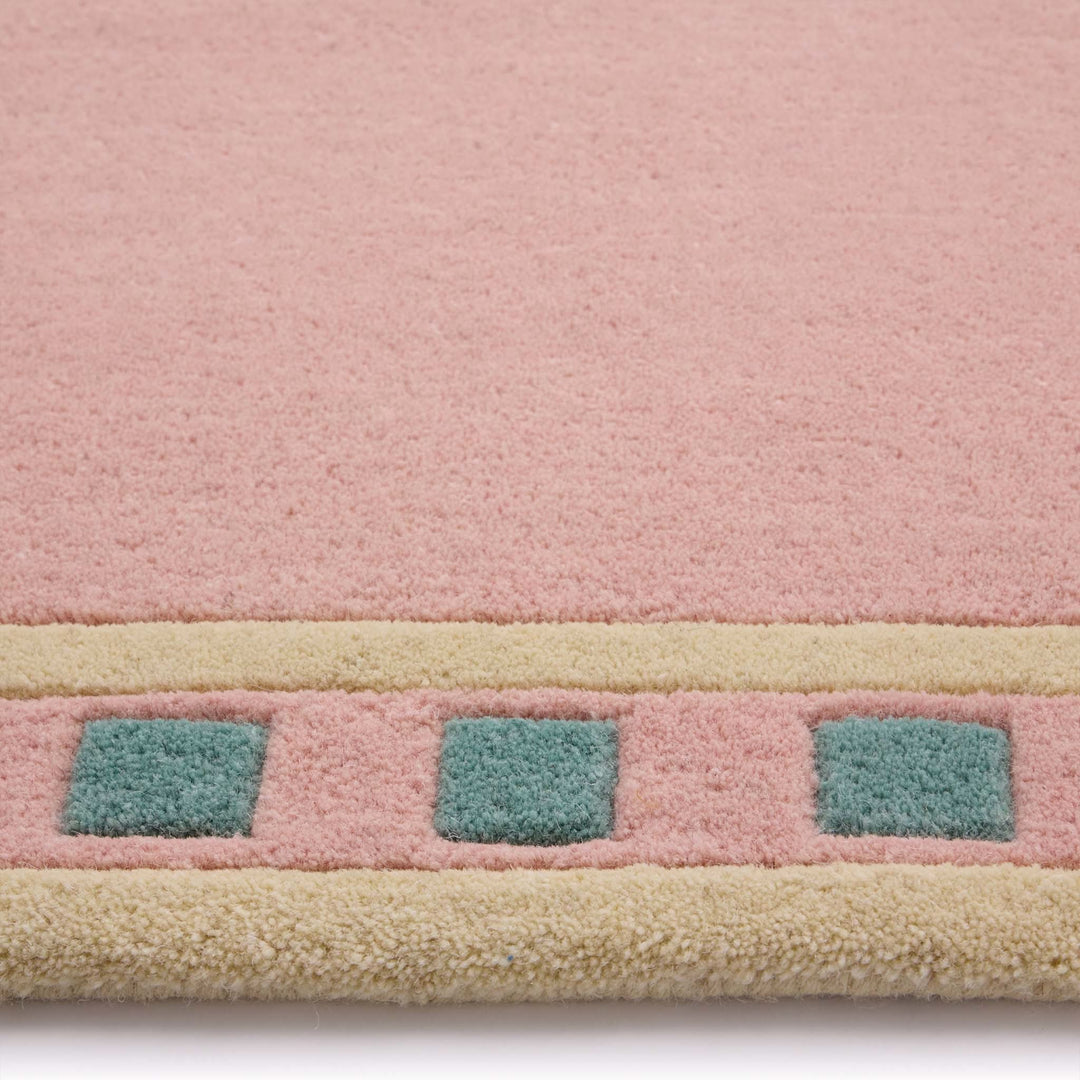 Origins Borderline Wool Rug Pink Geometric Pattern - beUNIQ - bedroom rug - 80x150 - Created by Product Upload
