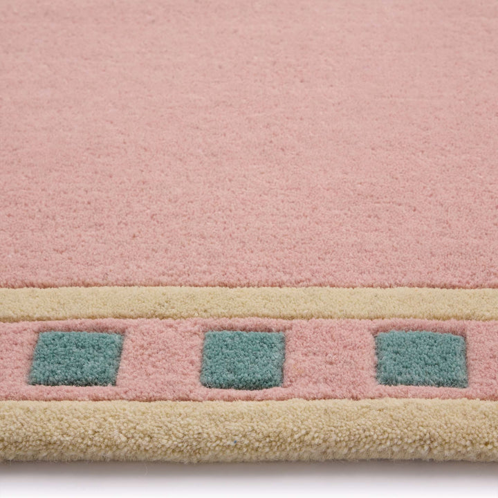 Origins Borderline Wool Rug Pink Geometric Pattern - beUNIQ - bedroom rug - 80x150 - Created by Product Upload