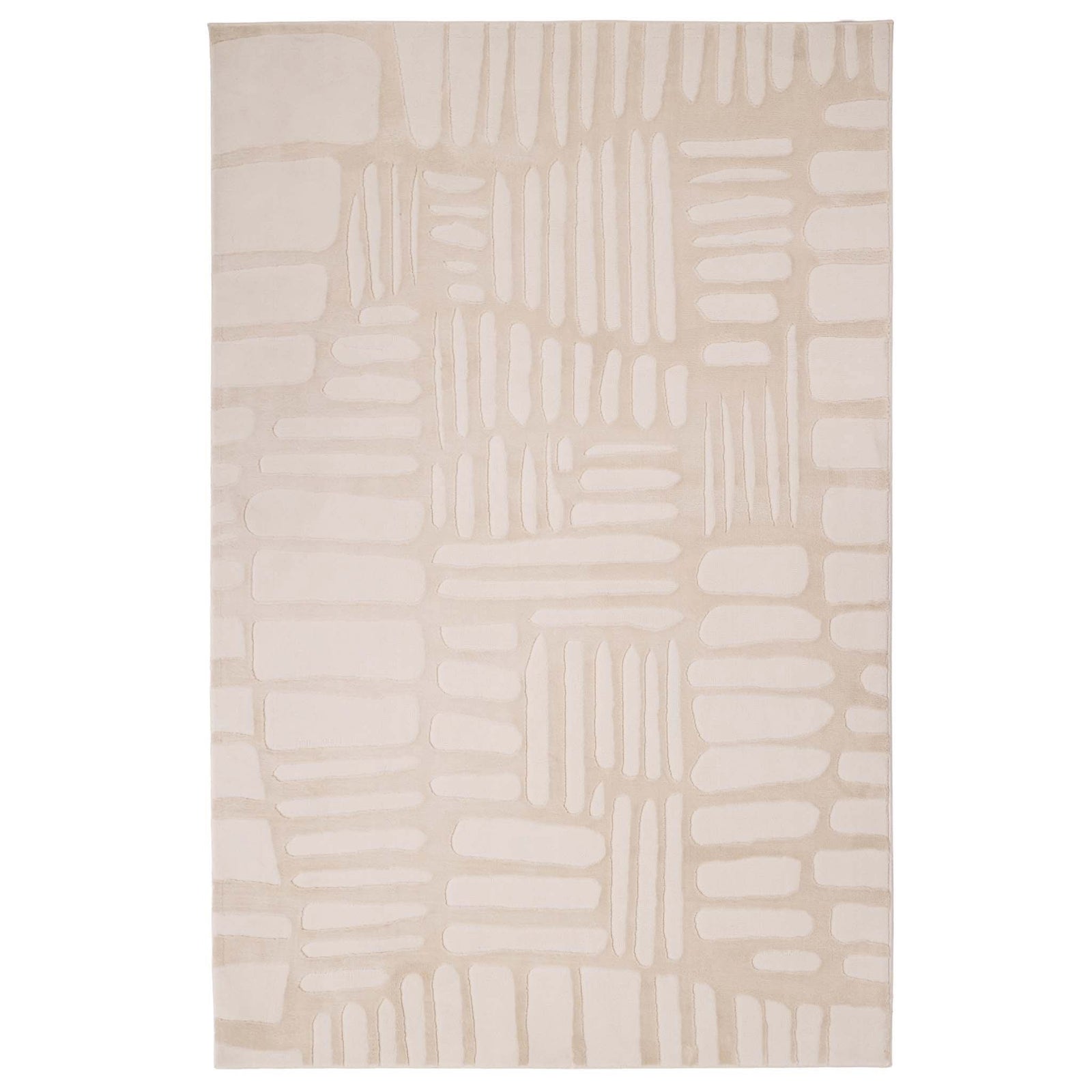 Origins Pathway Machine Woven Polyester Rug Cream Geometric Design - beUNIQ - Created by Product Upload - 80x150 - Geometric abstract rug