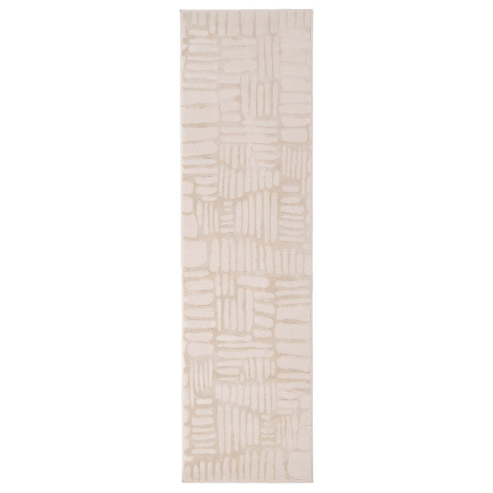 Origins Pathway Machine Woven Polyester Rug Cream Geometric Design - beUNIQ - Created by Product Upload - 67x230 - Geometric abstract rug