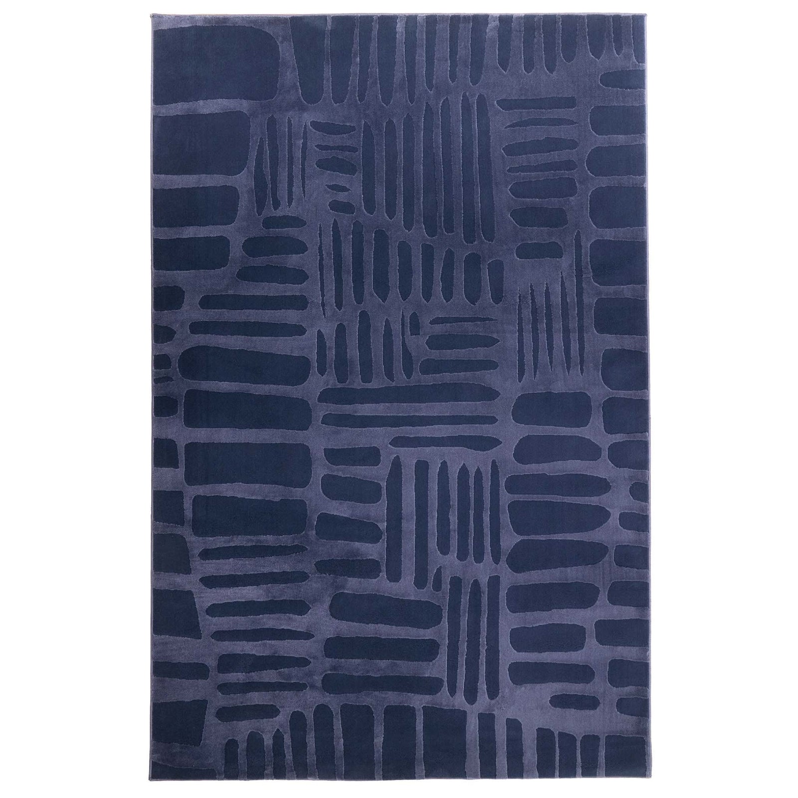 Origins Pathway Navy Geometric Patterned Rug for Modern Home Decor - beUNIQ - Created by Product Upload - 80x150 - Durable Living Room Rug