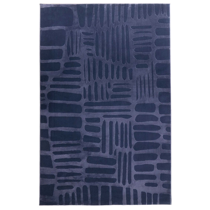 Origins Pathway Navy Geometric Patterned Rug for Modern Home Decor - beUNIQ - Created by Product Upload - 80x150 - Durable Living Room Rug
