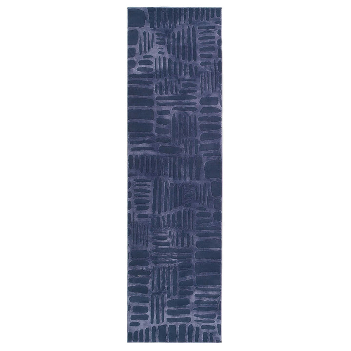 Origins Pathway Navy Geometric Patterned Rug for Modern Home Decor - beUNIQ - Created by Product Upload - 67x230 - Durable Living Room Rug