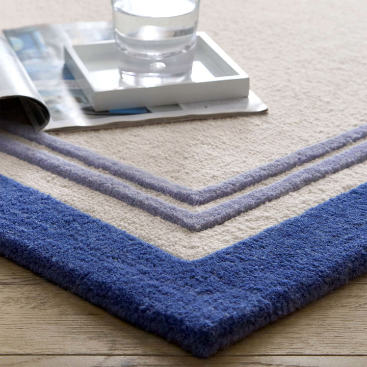 Origins Piper Hand Tufted 100% Wool Rug in Navy Blue - beUNIQ - Border Rug - 067X200 - Contemporary Living Room Rug