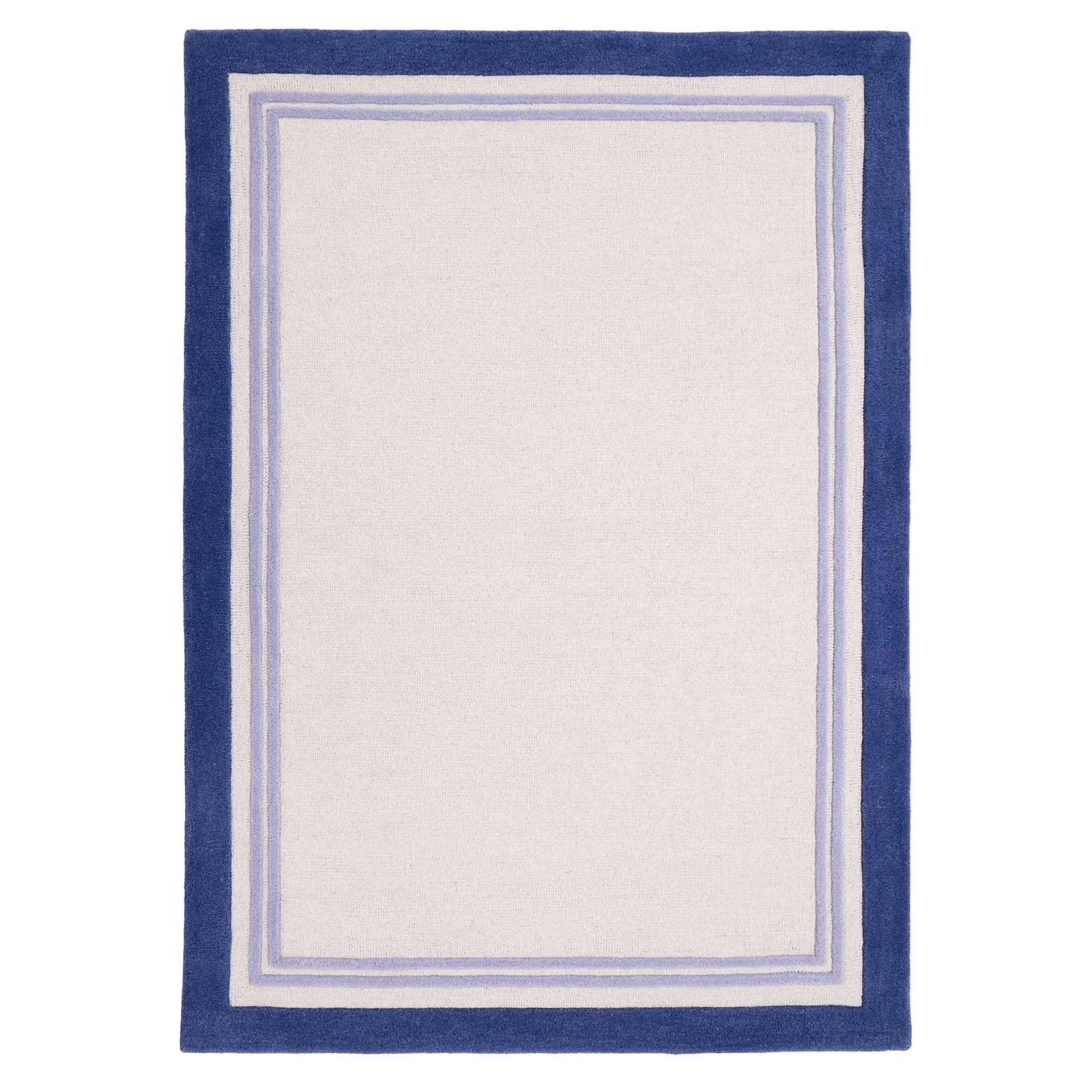 Origins Piper Hand Tufted 100% Wool Rug in Navy Blue - beUNIQ - Border Rug - 080X150 - Contemporary Living Room Rug