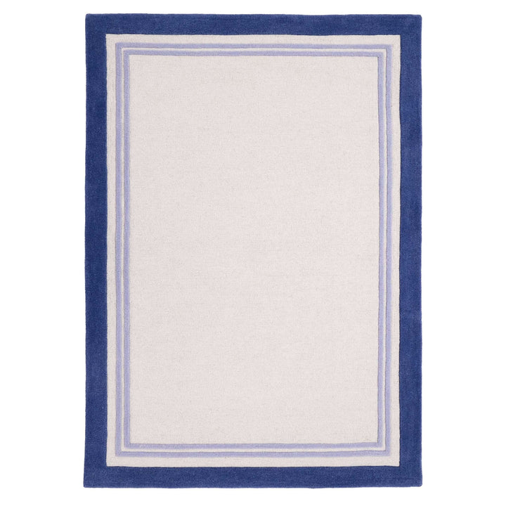 Origins Piper Hand Tufted 100% Wool Rug in Navy Blue - beUNIQ - Border Rug - 080X150 - Contemporary Living Room Rug