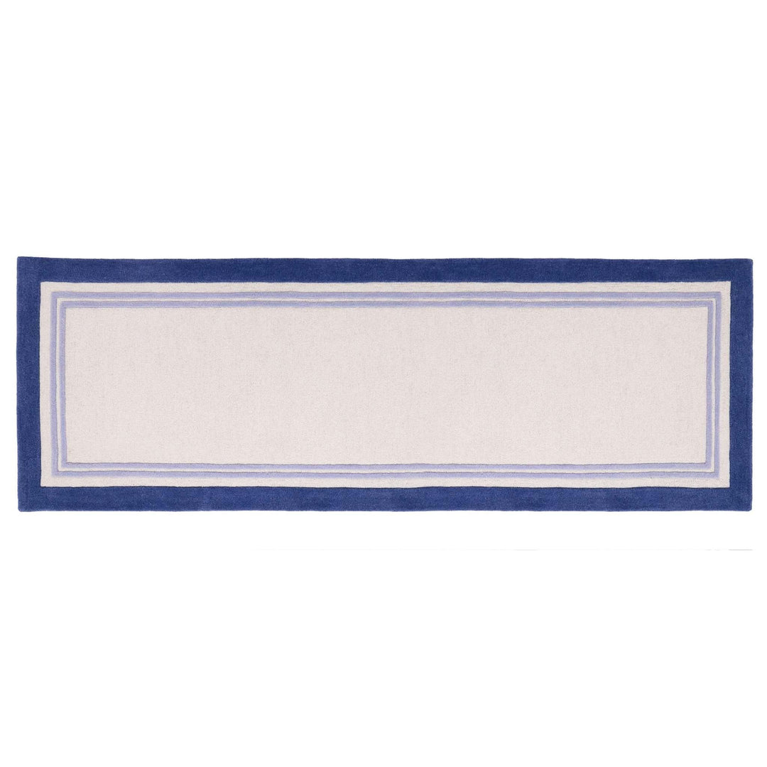 Origins Piper Hand Tufted 100% Wool Rug in Navy Blue - beUNIQ - Border Rug - 067X200 - Contemporary Living Room Rug