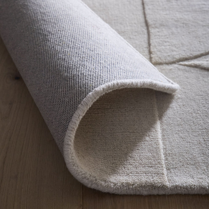 Origins Penny Cream 3D Geometric Carved Pure Wool Area Rug - beUNIQ - 3D carved rug - 120cm x 170cm - cream geometric rug