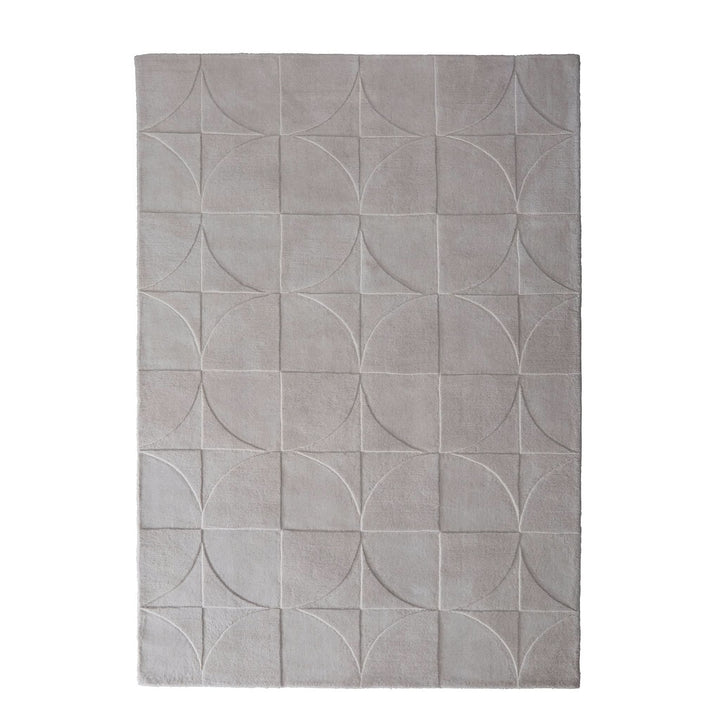 Origins Penny Cream 3D Geometric Carved Pure Wool Area Rug - beUNIQ - 3D carved rug - 120cm x 170cm - cream geometric rug