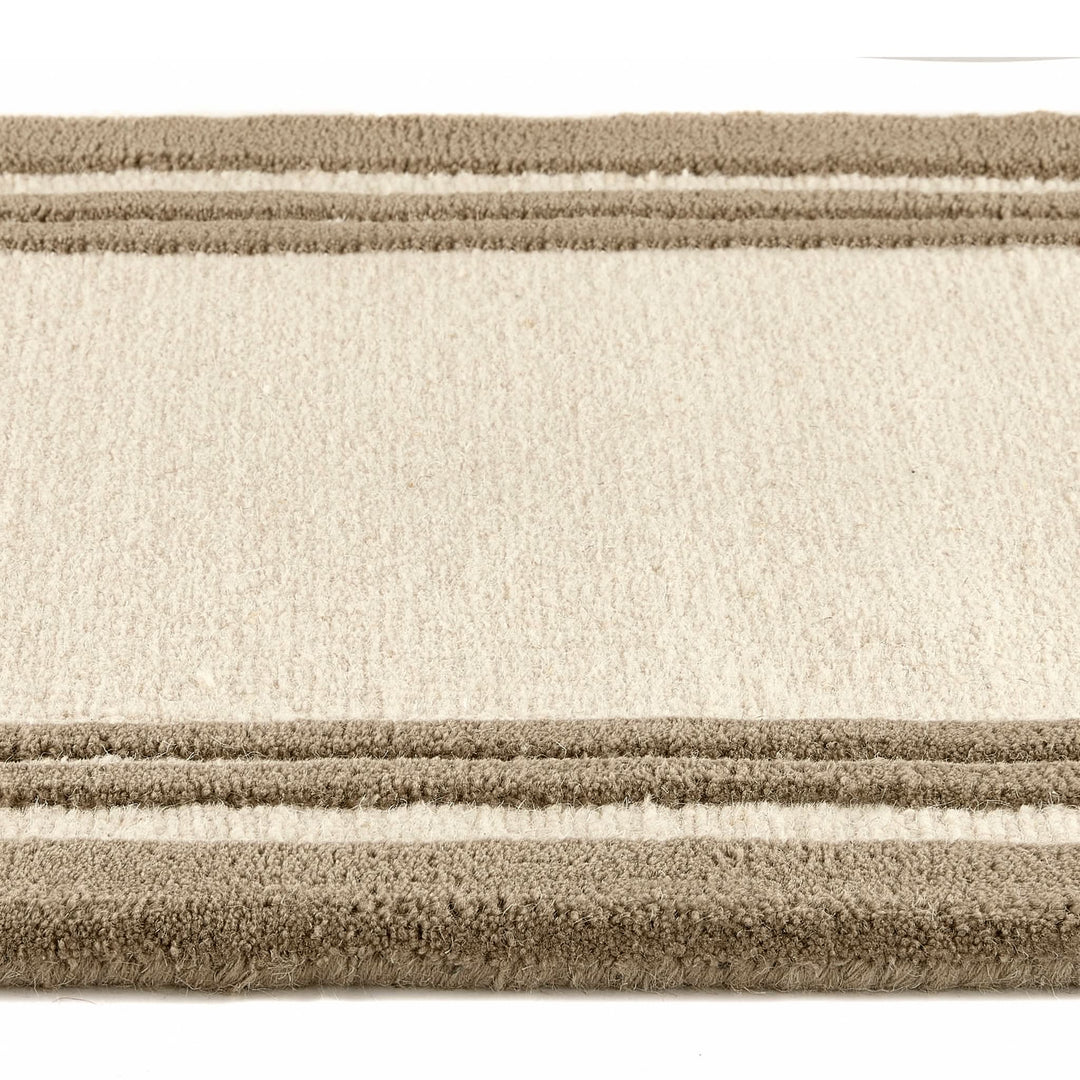 Origins Piper Hand Tufted Wool Border Rug in Taupe - beUNIQ - border rug - 067X200 - contemporary living room rug