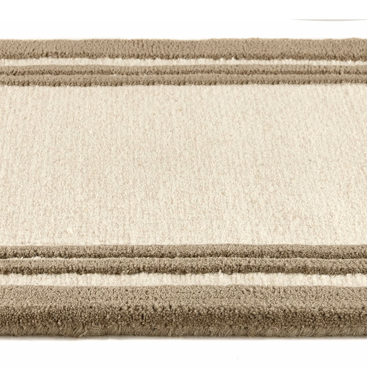 Origins Piper Hand Tufted Wool Border Rug in Taupe - beUNIQ - border rug - 067X200 - contemporary living room rug