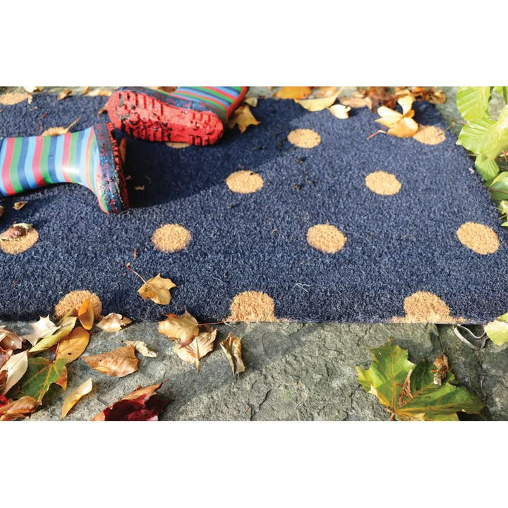 My Mat Coir Doormat Polka Dot Natural Fibre 45x75cm - beUNIQ - coir doormat - Created by Product Upload