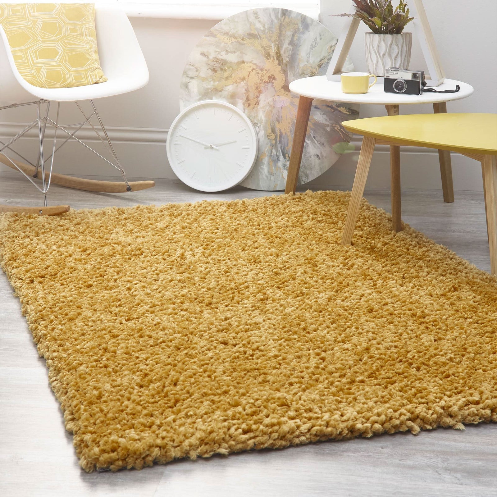 Origins Portland Ochre Hand Tufted Long Pile Cosy Rug - beUNIQ - Created by Product Upload - 60x110 - hand tufted rug