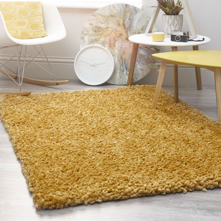 Origins Portland Ochre Hand Tufted Long Pile Cosy Rug - beUNIQ - Created by Product Upload - 60x110 - hand tufted rug