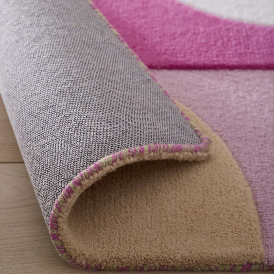 Origins Retro Deco Pink Hand Carved Wool Geometric Rug - beUNIQ - colourful patterned rug - 120cm x 170cm - Created by Product Upload