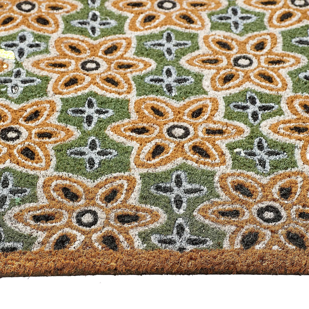 My Mat Coir Doormat Sage Green Woodblock Print 45x75cm - beUNIQ - 45x75cm door mat - coir doormat