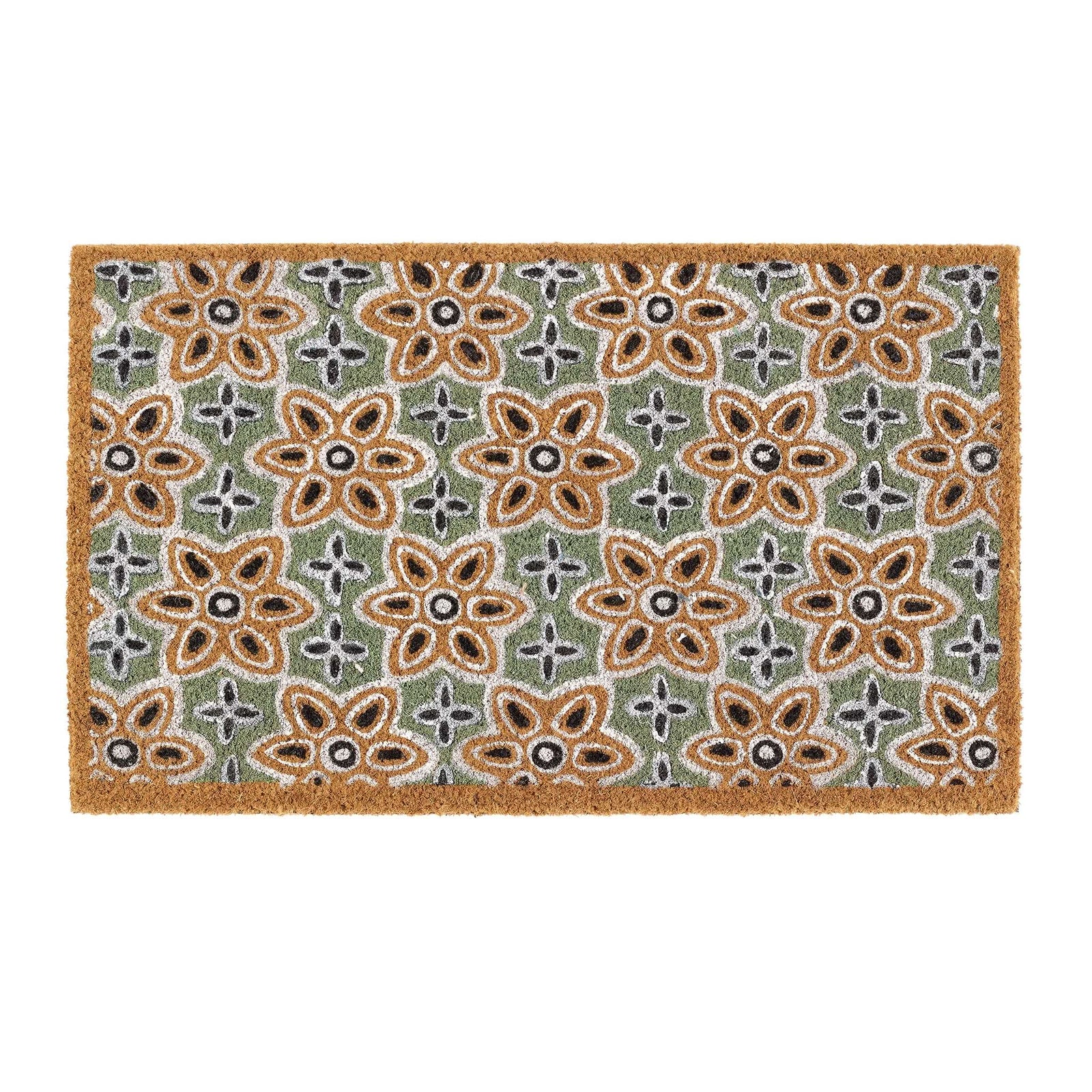 My Mat Coir Doormat Sage Green Woodblock Print 45x75cm - beUNIQ - 45x75cm door mat - coir doormat