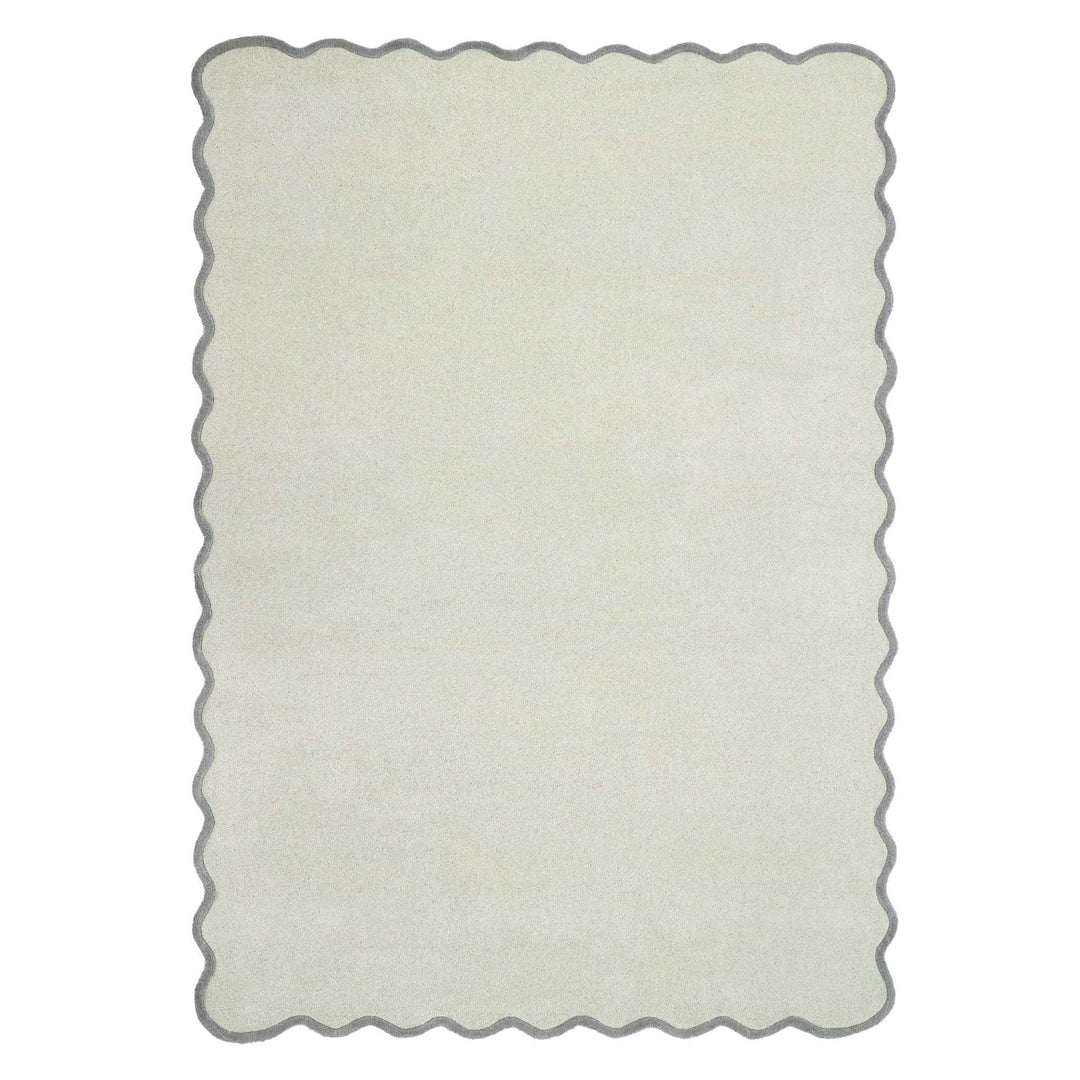 Origins Scalloped Elsie Wool Area Rug Sage Green - beUNIQ - Area Rug - 120x170 - Created by Product Upload