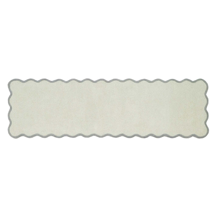 Origins Scalloped Elsie Wool Area Rug Sage Green - beUNIQ - Area Rug - 067x230 - Created by Product Upload