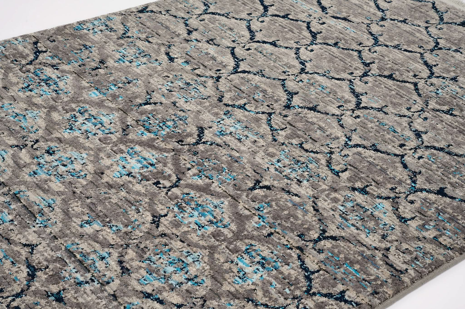 Modern Faded Area Rug Blue Grey - beUNIQ - CH012 rug - 100cm x 150cm - Created by Product Upload