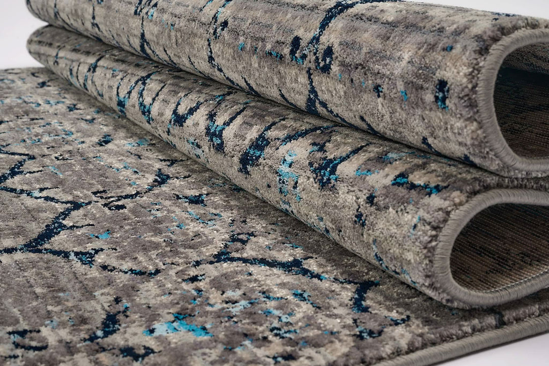 Modern Faded Area Rug Blue Grey - beUNIQ - CH012 rug - 100cm x 150cm - Created by Product Upload