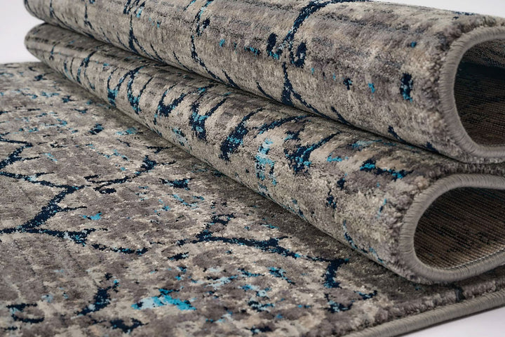 Modern Faded Area Rug Blue Grey - beUNIQ - CH012 rug - 100cm x 150cm - Created by Product Upload