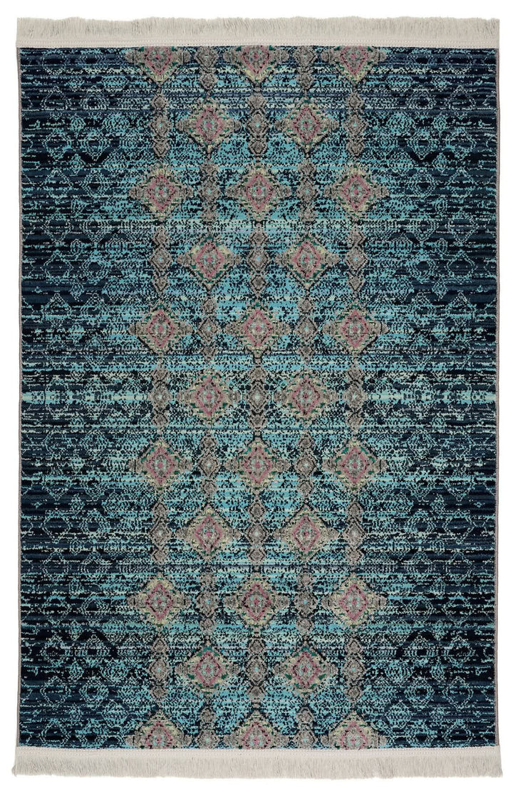 Modern Faded Area Rug Blue Grey - beUNIQ - blue grey rug - 100cm x 150cm - CH013