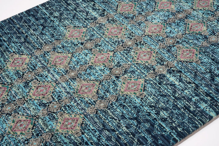 Modern Faded Area Rug Blue Grey - beUNIQ - blue grey rug - 100cm x 150cm - CH013