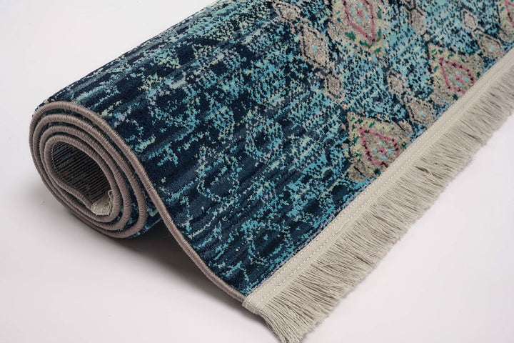 Modern Faded Area Rug Blue Grey - beUNIQ - blue grey rug - 100cm x 150cm - CH013