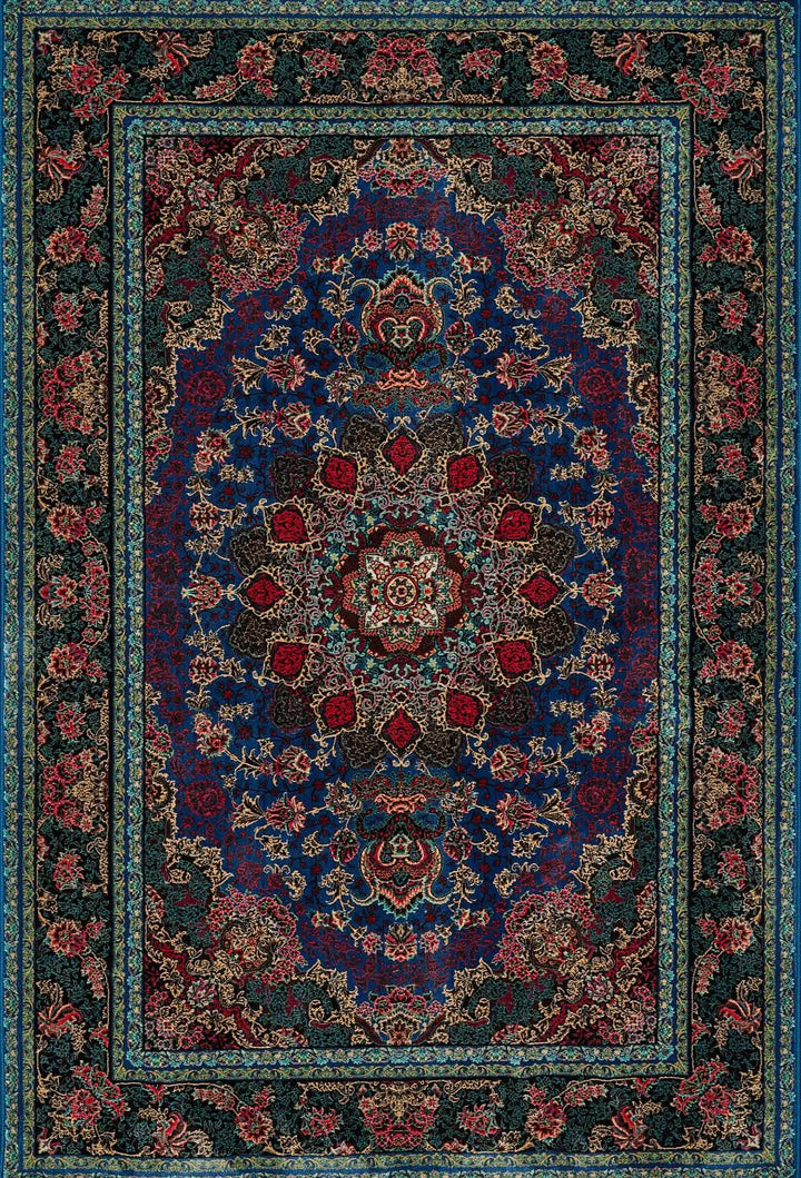 Oriental Area Rug Blue Green Traditional Pattern - beUNIQ - Blue and Green Rug - 100cm x 150cm - Created by Product Upload