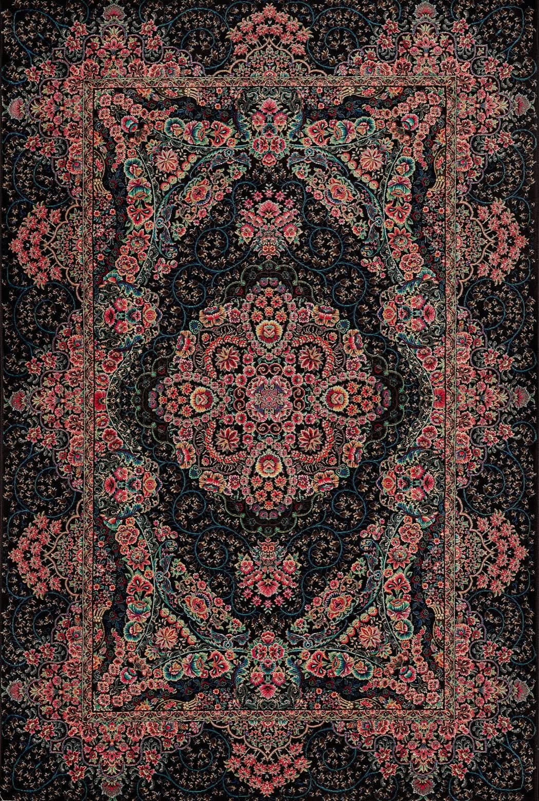 Oriental Pattern Traditional Rug Red Black - beUNIQ - Created by Product Upload - 100cm x 150cm - durable living room rug