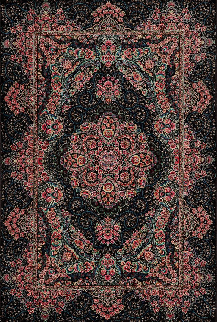 Oriental Pattern Traditional Rug Red Black - beUNIQ - Created by Product Upload - 100cm x 150cm - durable living room rug