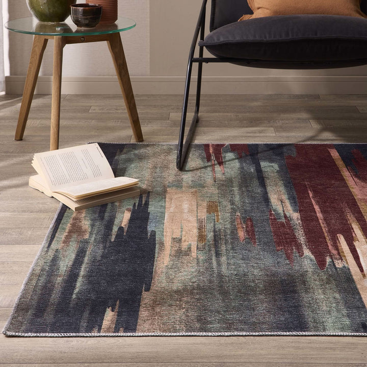 Origins Sedona Washable Area Rug Rust and Navy Abstract - beUNIQ - chenille rug - 67x200 - Created by Product Upload