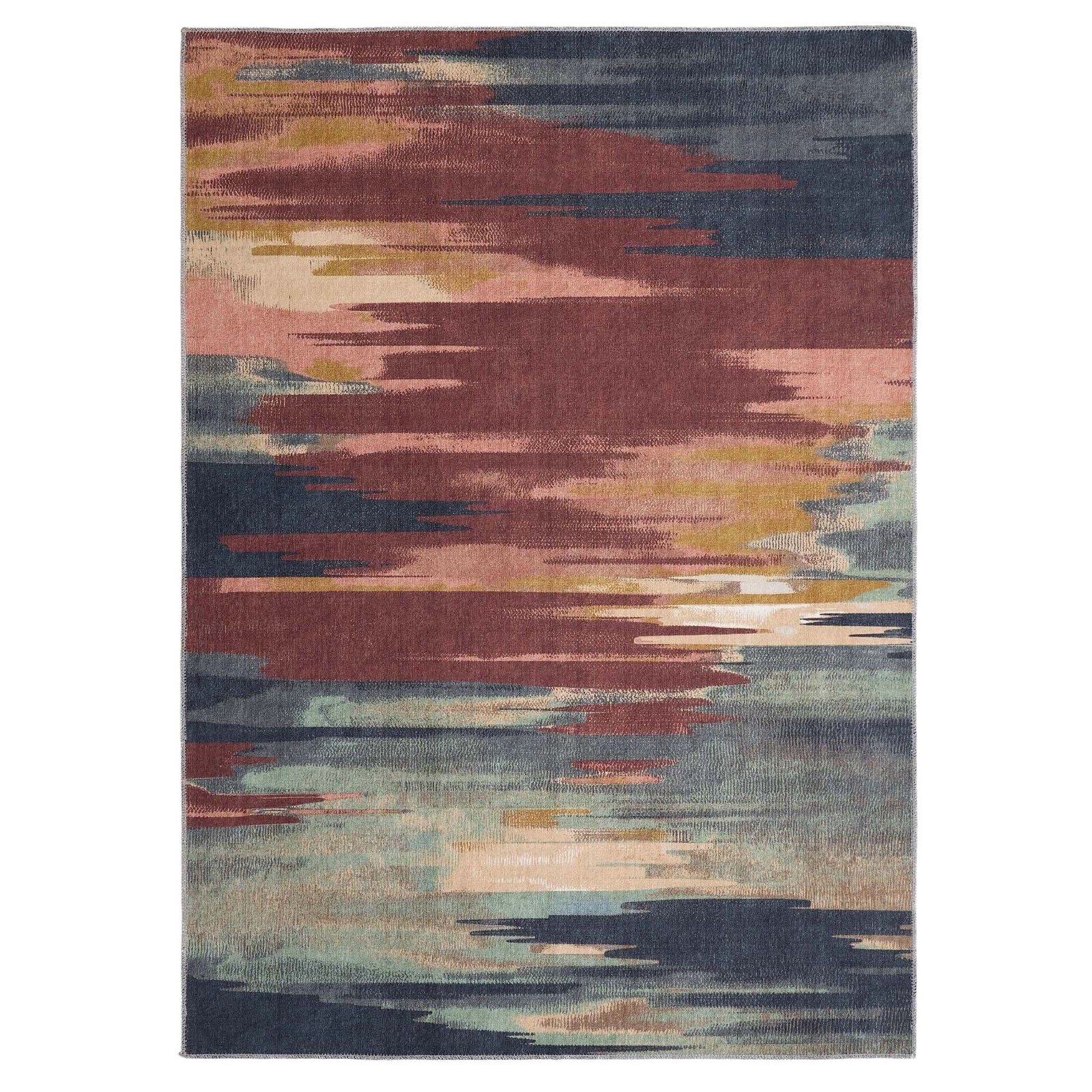 Origins Sedona Washable Area Rug Rust and Navy Abstract - beUNIQ - chenille rug - 80x150 - Created by Product Upload